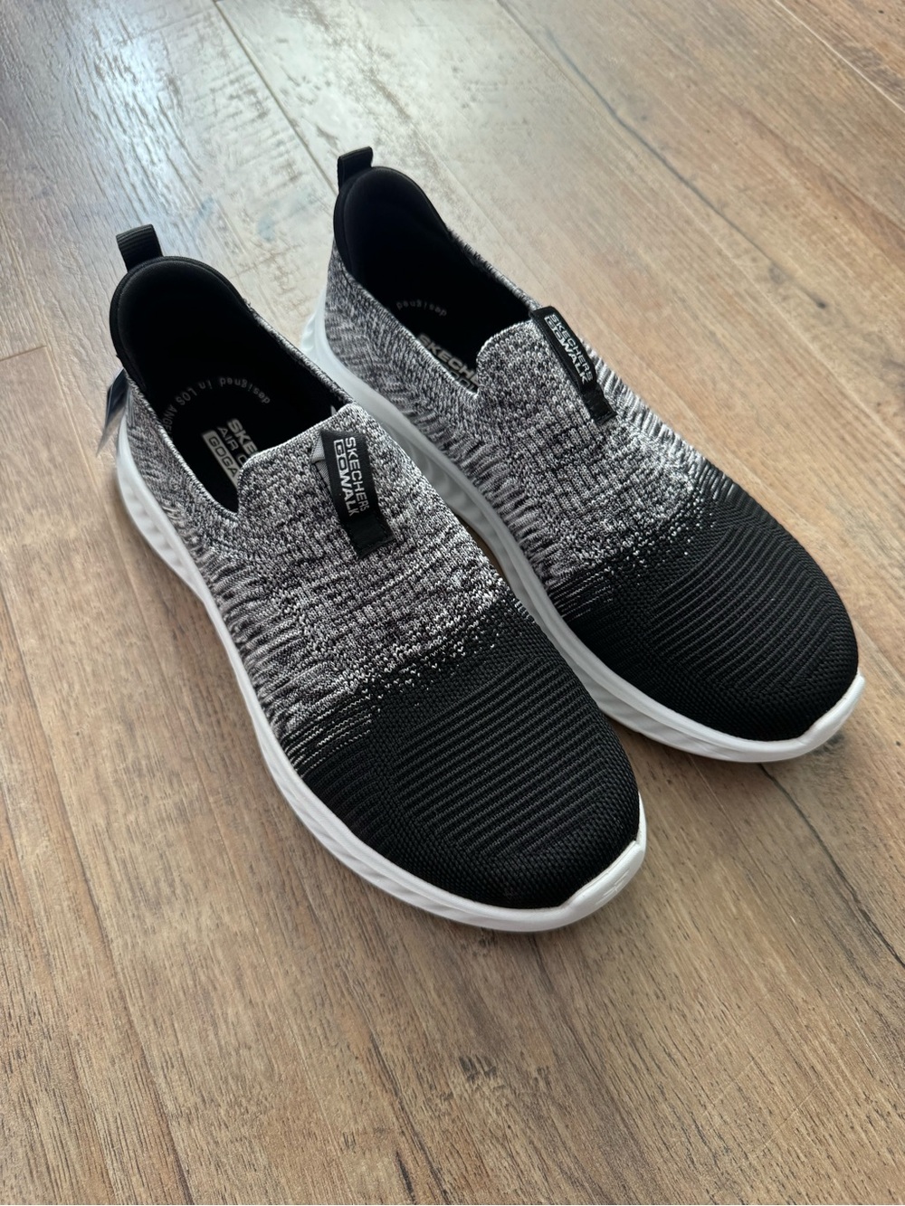 Skechers Women's Black and Gray Slip-On Athletic Sneakers